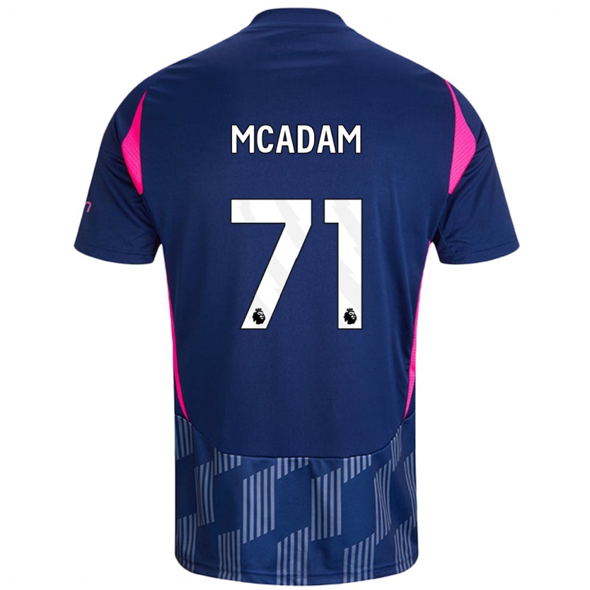 Kinder Fußball Kyle Mcadam #71 Königsblau Rosa Auswärtstrikot Trikot 2024/25 T-Shirt Luxemburg