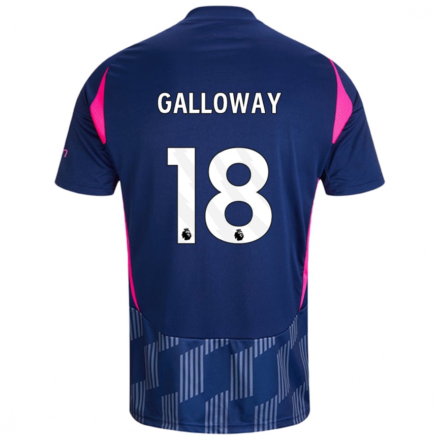 Kinder Fußball Bridget Galloway #18 Königsblau Rosa Auswärtstrikot Trikot 2024/25 T-Shirt Luxemburg