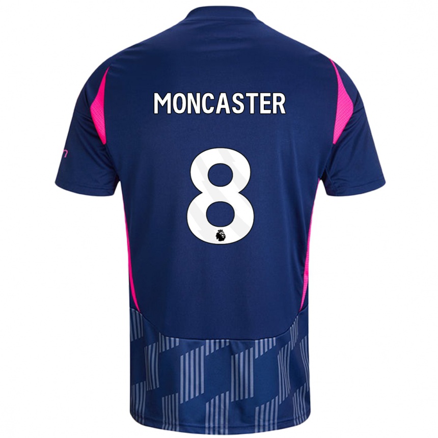 Kinder Fußball Mai Moncaster #8 Königsblau Rosa Auswärtstrikot Trikot 2024/25 T-Shirt Luxemburg