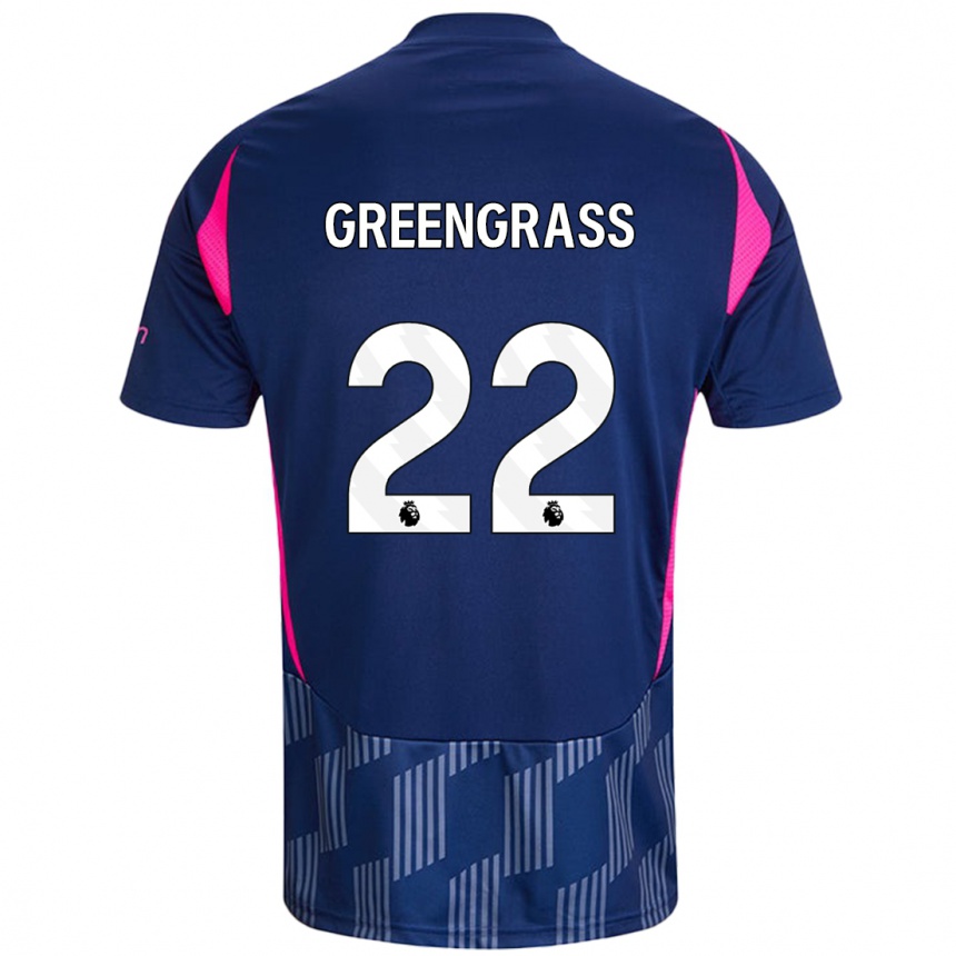 Kinder Fußball Charlotte Greengrass #22 Königsblau Rosa Auswärtstrikot Trikot 2024/25 T-Shirt Luxemburg