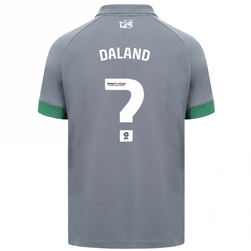 Kinder Fußball Jesper Daland #0 Dunkelgrau Auswärtstrikot Trikot 2024/25 T-Shirt Luxemburg