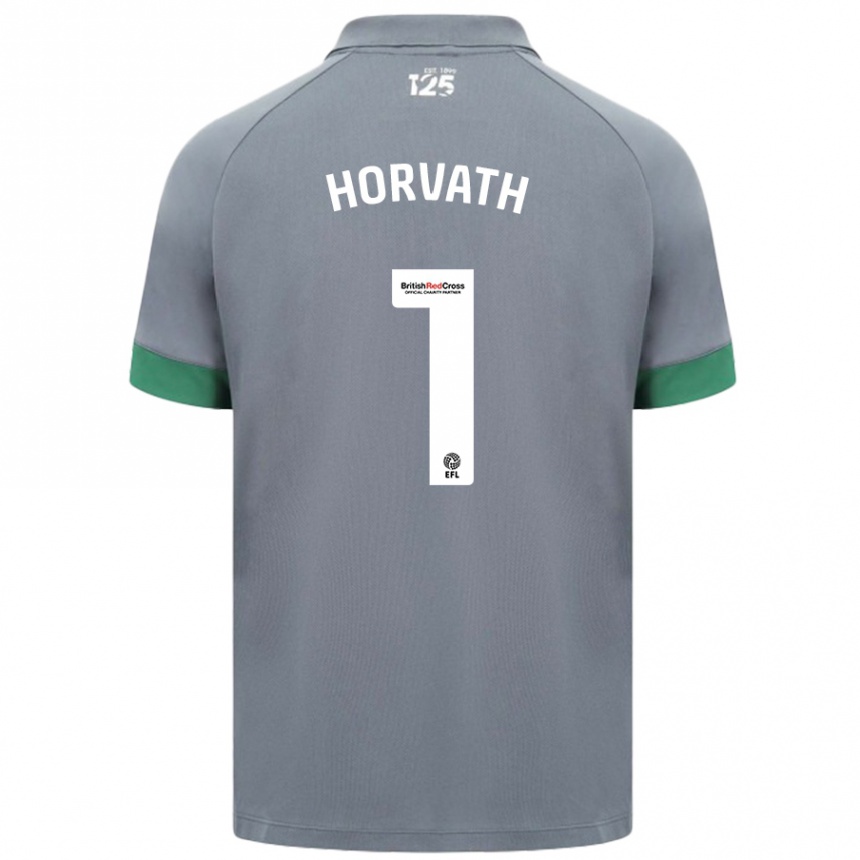 Kinder Fußball Ethan Horvath #1 Dunkelgrau Auswärtstrikot Trikot 2024/25 T-Shirt Luxemburg