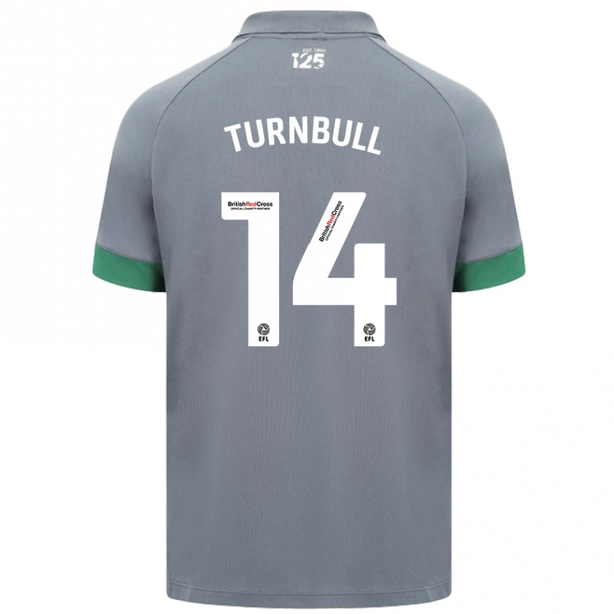 Kinder Fußball David Turnbull #14 Dunkelgrau Auswärtstrikot Trikot 2024/25 T-Shirt Luxemburg