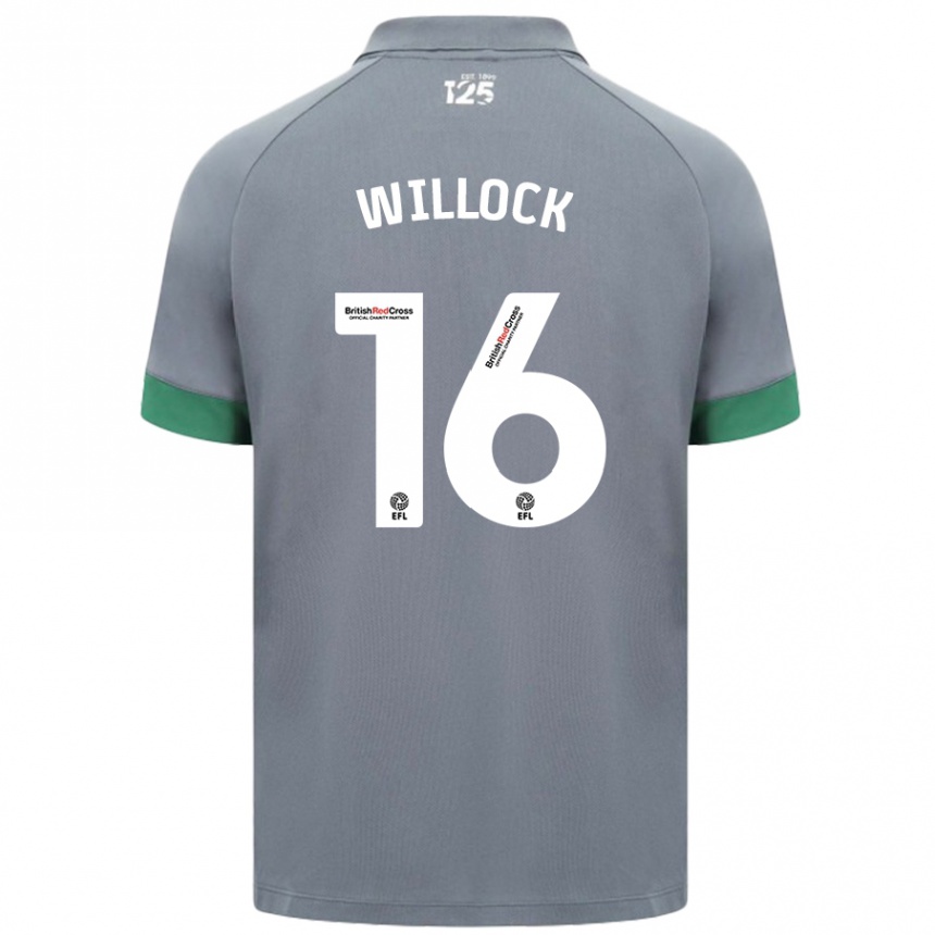 Kinder Fußball Chris Willock #16 Dunkelgrau Auswärtstrikot Trikot 2024/25 T-Shirt Luxemburg