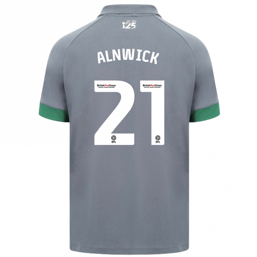 Kinder Fußball Jak Alnwick #21 Dunkelgrau Auswärtstrikot Trikot 2024/25 T-Shirt Luxemburg