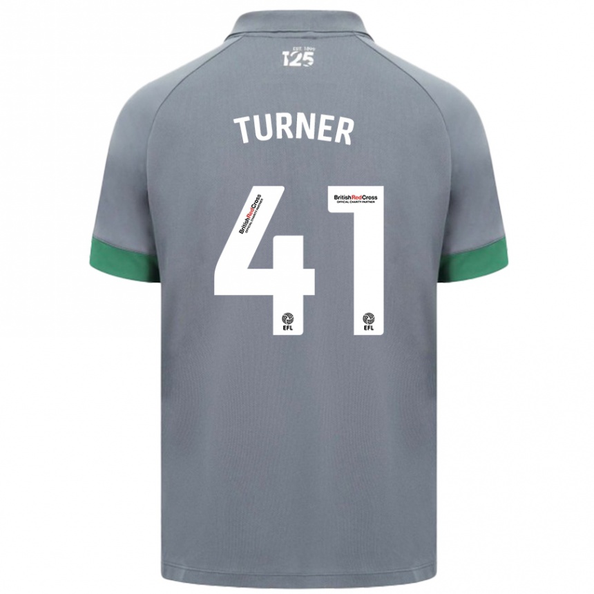 Kinder Fußball Matthew Turner #41 Dunkelgrau Auswärtstrikot Trikot 2024/25 T-Shirt Luxemburg