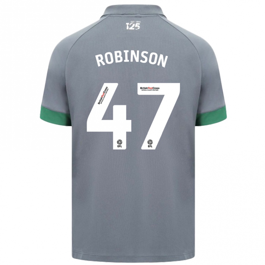 Kinder Fußball Callum Robinson #47 Dunkelgrau Auswärtstrikot Trikot 2024/25 T-Shirt Luxemburg