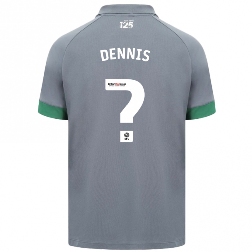 Kinder Fußball Jake Dennis #0 Dunkelgrau Auswärtstrikot Trikot 2024/25 T-Shirt Luxemburg