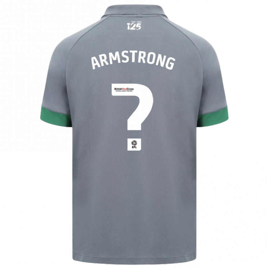 Kinder Fußball Luke Armstrong #0 Dunkelgrau Auswärtstrikot Trikot 2024/25 T-Shirt Luxemburg