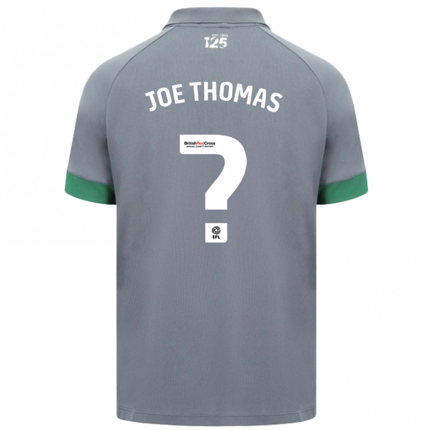 Kinder Fußball Joe Thomas #0 Dunkelgrau Auswärtstrikot Trikot 2024/25 T-Shirt Luxemburg