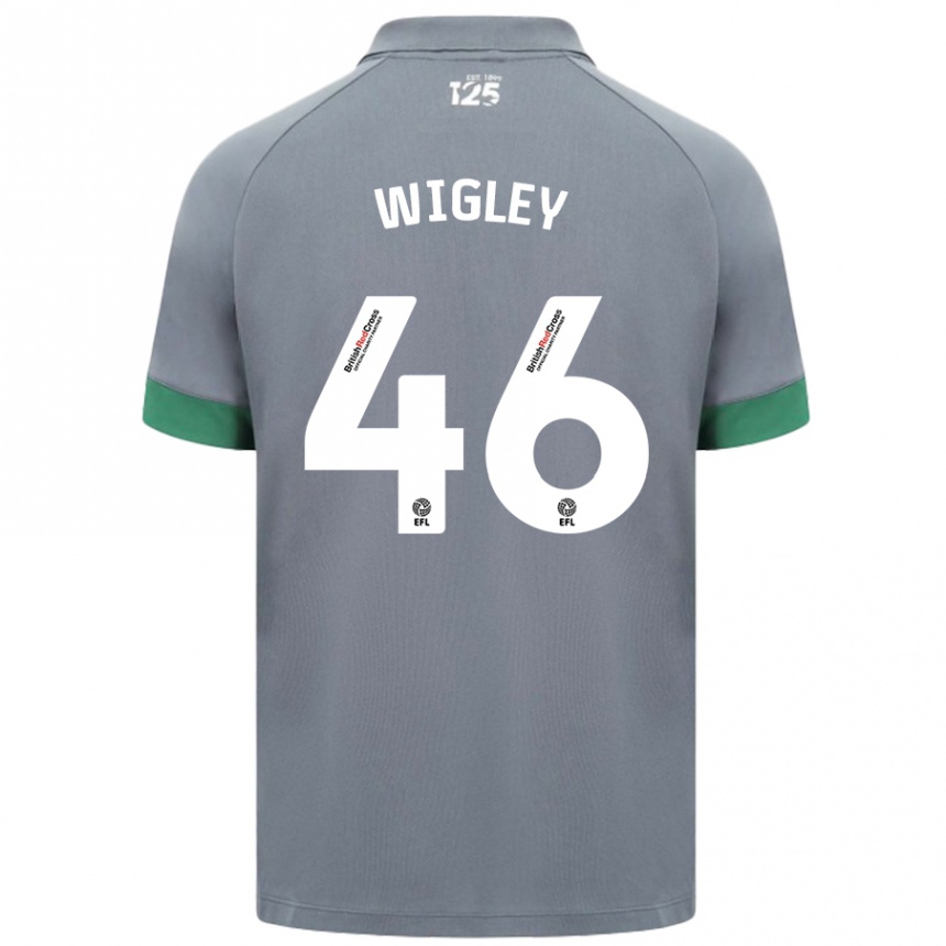 Kinder Fußball Morgan Wigley #46 Dunkelgrau Auswärtstrikot Trikot 2024/25 T-Shirt Luxemburg