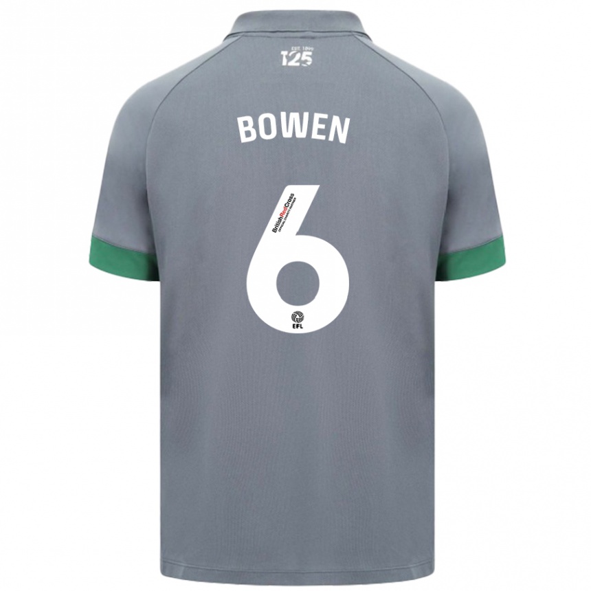 Kinder Fußball Megan Bowen #6 Dunkelgrau Auswärtstrikot Trikot 2024/25 T-Shirt Luxemburg