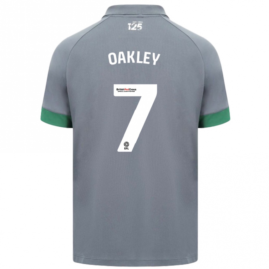 Kinder Fußball Rhianne Oakley #7 Dunkelgrau Auswärtstrikot Trikot 2024/25 T-Shirt Luxemburg