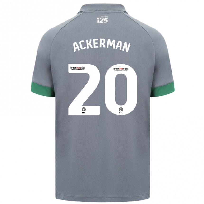 Kinder Fußball Mali Ackerman #20 Dunkelgrau Auswärtstrikot Trikot 2024/25 T-Shirt Luxemburg