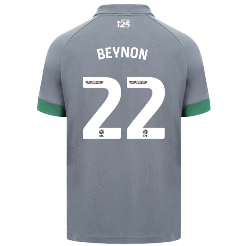 Kinder Fußball Emma Beynon #22 Dunkelgrau Auswärtstrikot Trikot 2024/25 T-Shirt Luxemburg