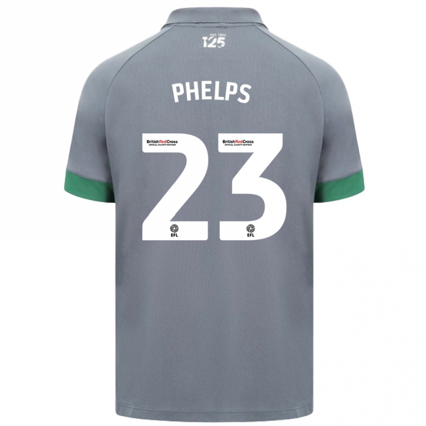 Kinder Fußball Anna Phelps #23 Dunkelgrau Auswärtstrikot Trikot 2024/25 T-Shirt Luxemburg