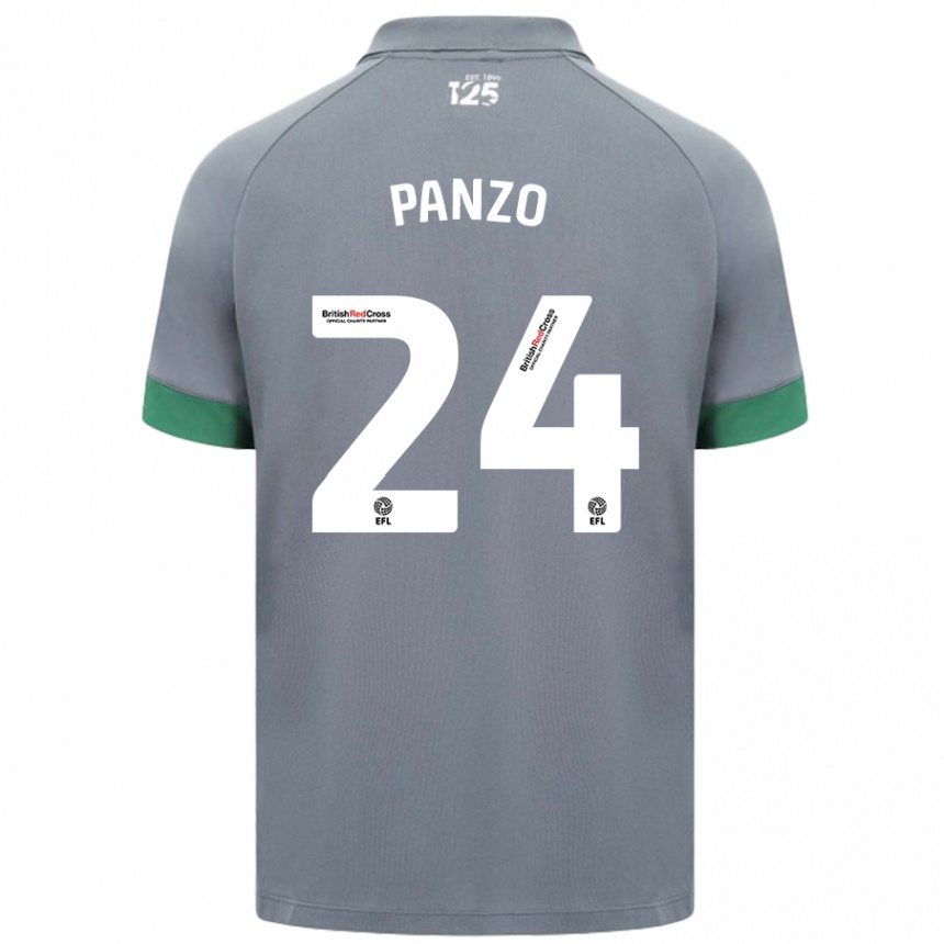 Kinder Fußball Jonathan Panzo #24 Dunkelgrau Auswärtstrikot Trikot 2024/25 T-Shirt Luxemburg