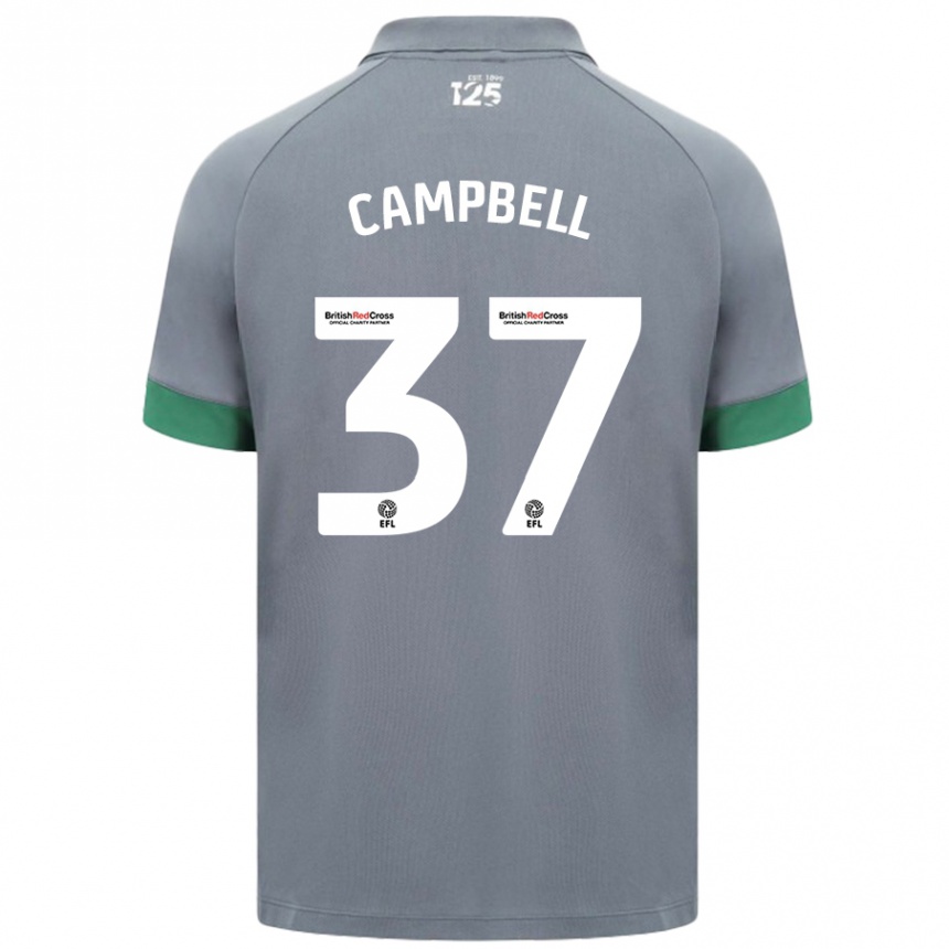 Kinder Fußball Vontae Daley-Campbell #37 Dunkelgrau Auswärtstrikot Trikot 2024/25 T-Shirt Luxemburg