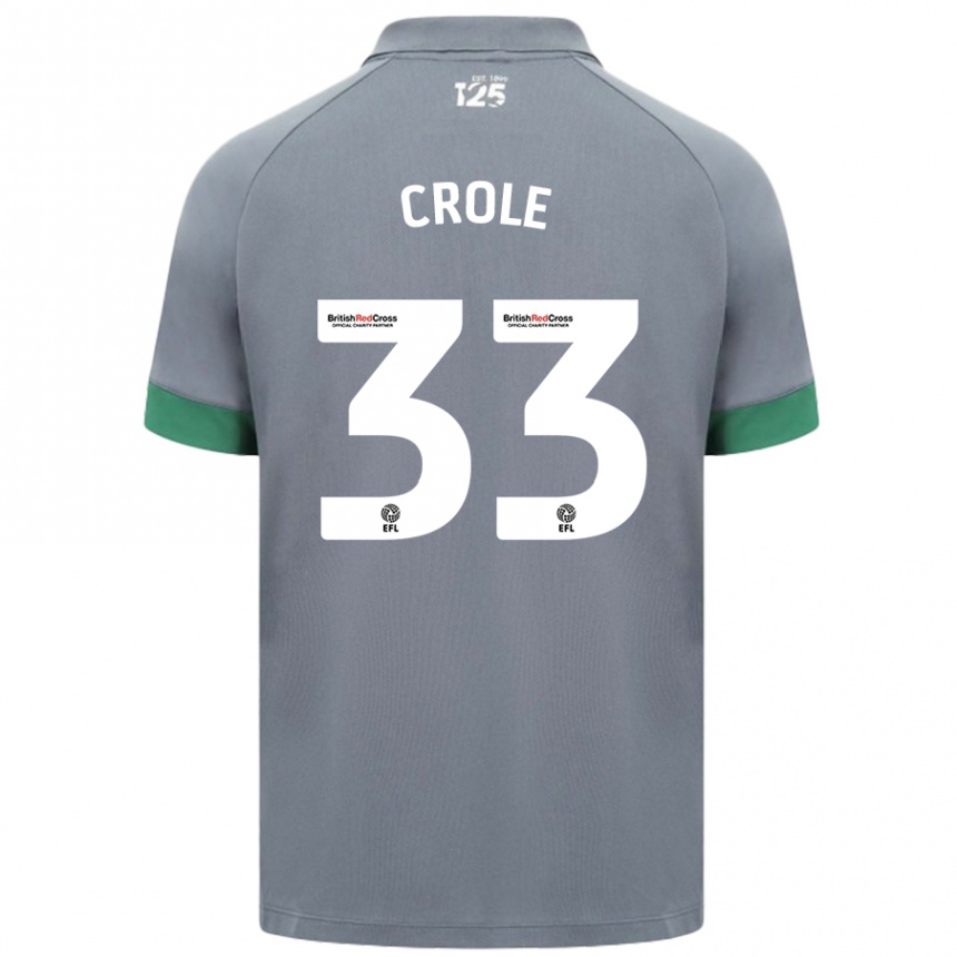 Kinder Fußball James Crole #33 Dunkelgrau Auswärtstrikot Trikot 2024/25 T-Shirt Luxemburg