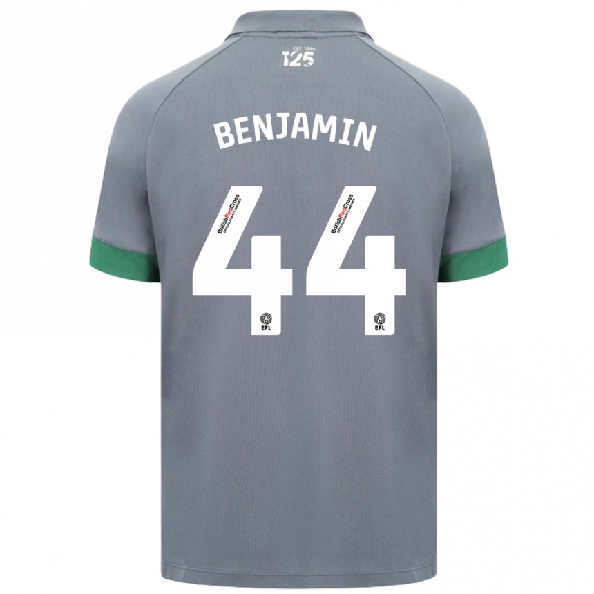 Kinder Fußball Xavier Benjamin #44 Dunkelgrau Auswärtstrikot Trikot 2024/25 T-Shirt Luxemburg