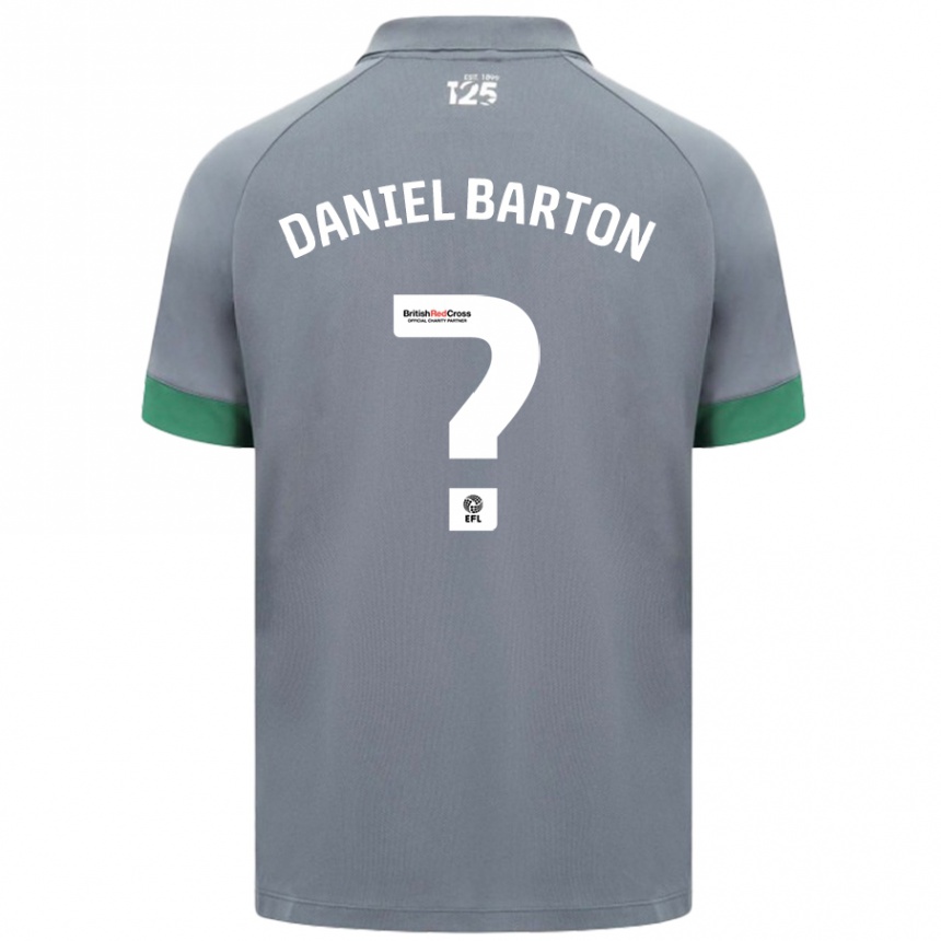 Kinder Fußball Daniel Barton #0 Dunkelgrau Auswärtstrikot Trikot 2024/25 T-Shirt Luxemburg