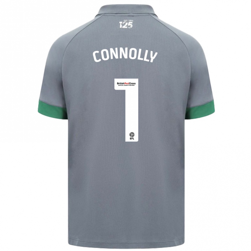 Kinder Fußball Daisy Connolly #1 Dunkelgrau Auswärtstrikot Trikot 2024/25 T-Shirt Luxemburg