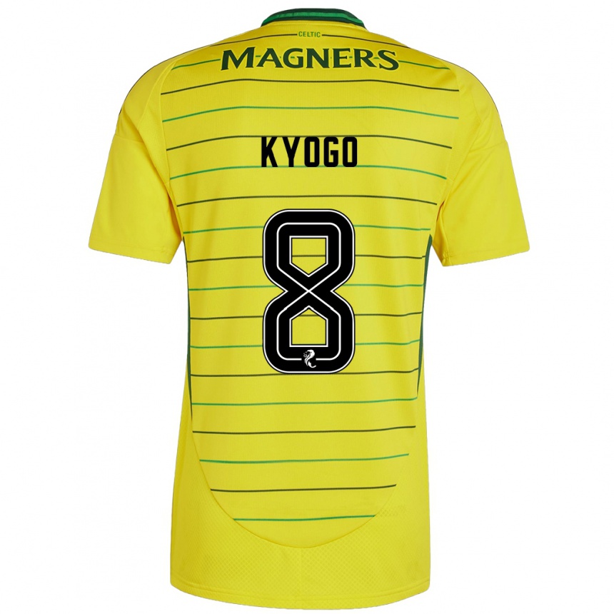 Kinder Fußball Kyogo Furuhashi #8 Gelb Auswärtstrikot Trikot 2024/25 T-Shirt Luxemburg