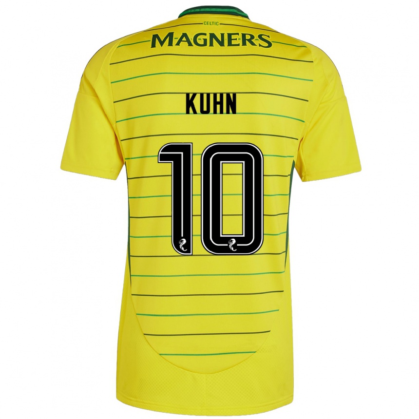 Kinder Fußball Nicolas Kühn #10 Gelb Auswärtstrikot Trikot 2024/25 T-Shirt Luxemburg