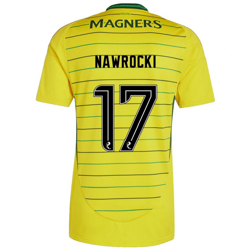 Kinder Fußball Maik Nawrocki #17 Gelb Auswärtstrikot Trikot 2024/25 T-Shirt Luxemburg