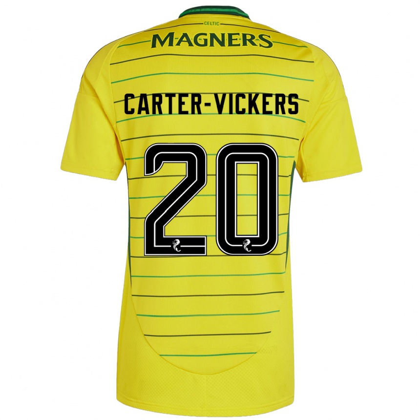 Kinder Fußball Cameron Carter-Vickers #20 Gelb Auswärtstrikot Trikot 2024/25 T-Shirt Luxemburg