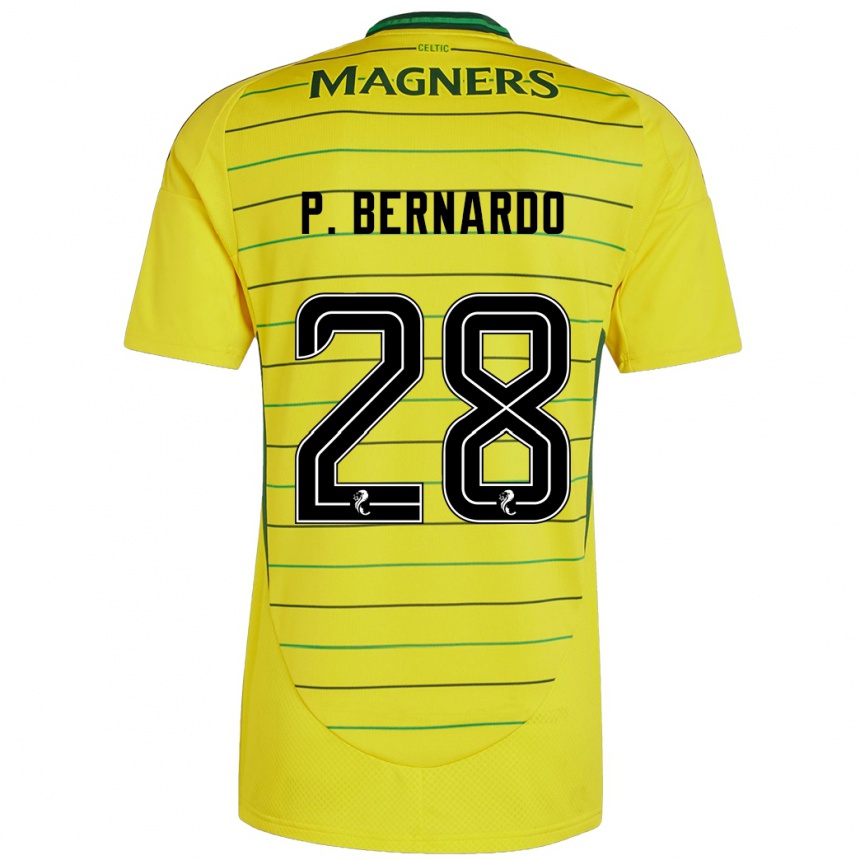 Kinder Fußball Paulo Bernardo #28 Gelb Auswärtstrikot Trikot 2024/25 T-Shirt Luxemburg