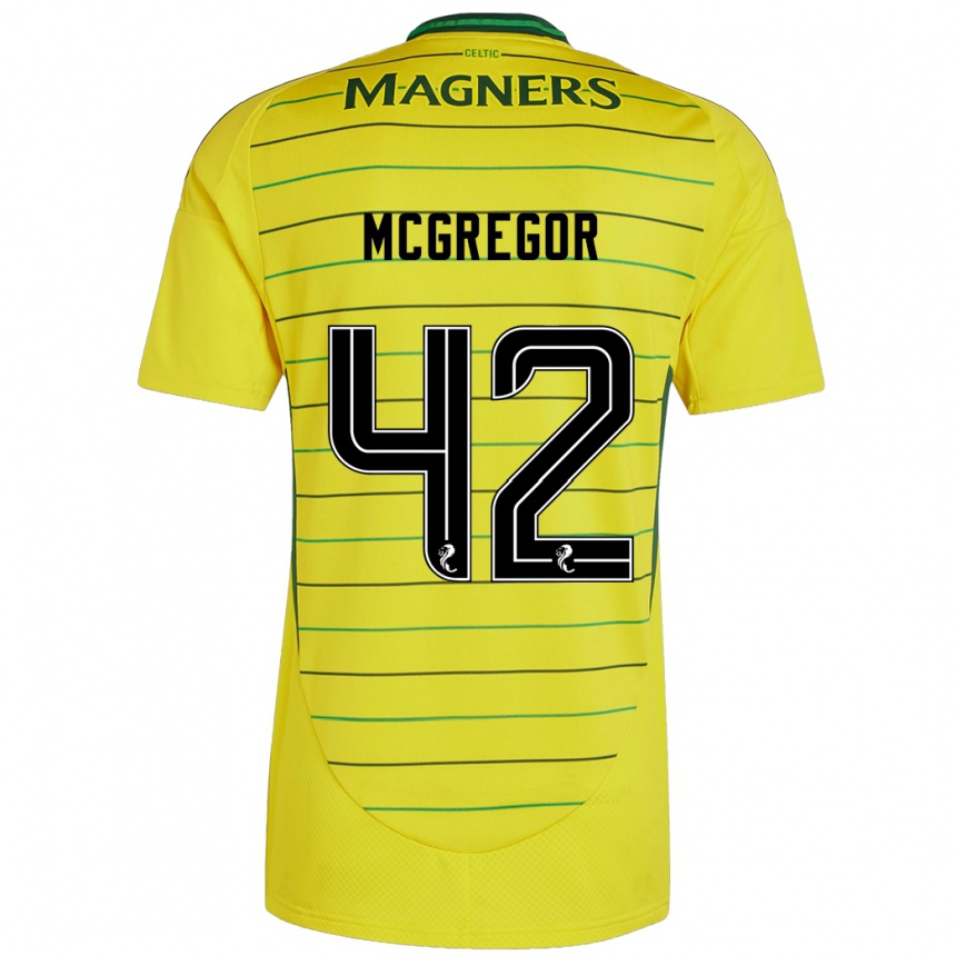 Kinder Fußball Callum Mcgregor #42 Gelb Auswärtstrikot Trikot 2024/25 T-Shirt Luxemburg