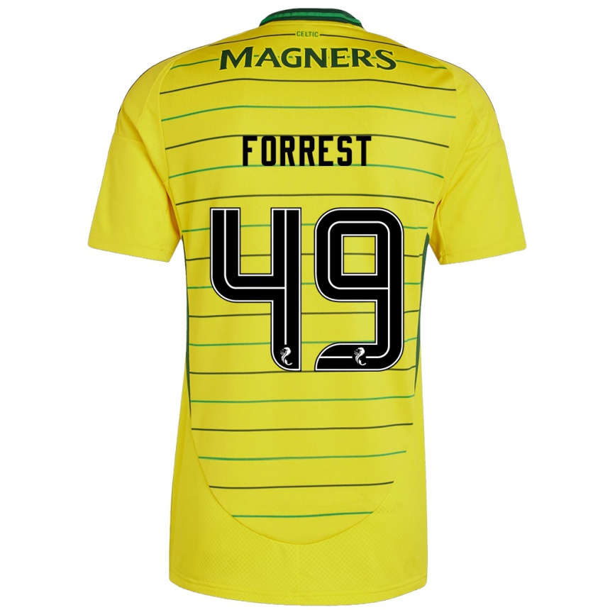 Kinder Fußball James Forrest #49 Gelb Auswärtstrikot Trikot 2024/25 T-Shirt Luxemburg