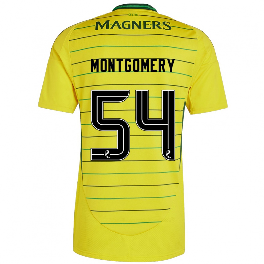 Kinder Fußball Adam Montgomery #54 Gelb Auswärtstrikot Trikot 2024/25 T-Shirt Luxemburg