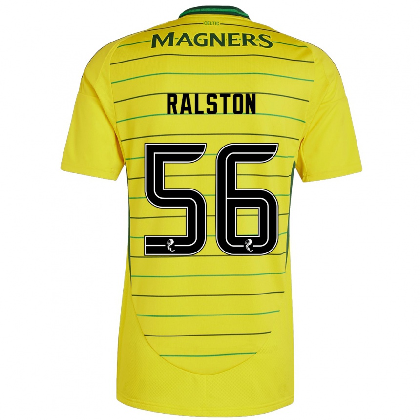 Kinder Fußball Anthony Ralston #56 Gelb Auswärtstrikot Trikot 2024/25 T-Shirt Luxemburg