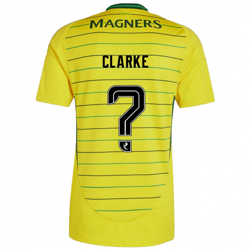 Kinder Fußball Josh Clarke #0 Gelb Auswärtstrikot Trikot 2024/25 T-Shirt Luxemburg