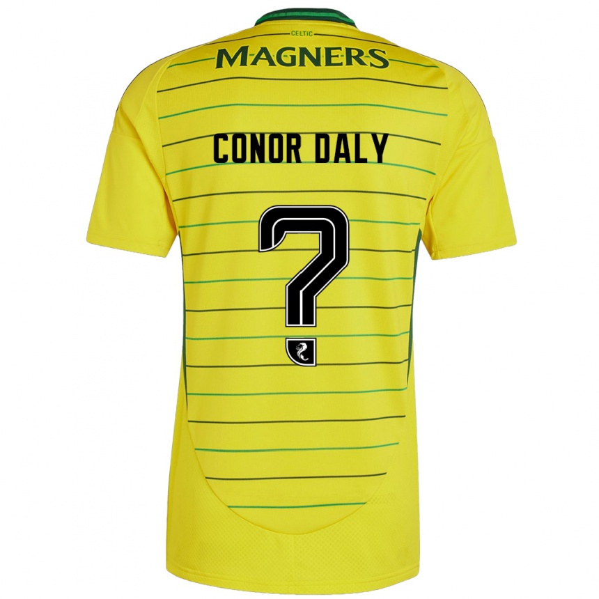 Kinder Fußball Conor Daly #0 Gelb Auswärtstrikot Trikot 2024/25 T-Shirt Luxemburg