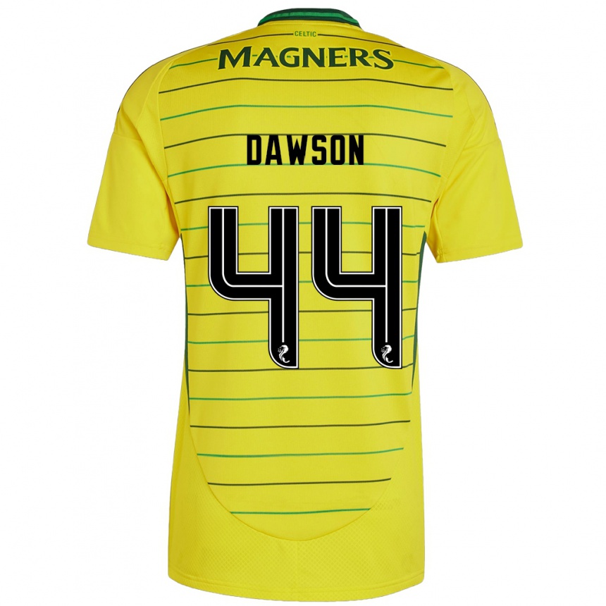 Kinder Fußball Joey Dawson #44 Gelb Auswärtstrikot Trikot 2024/25 T-Shirt Luxemburg