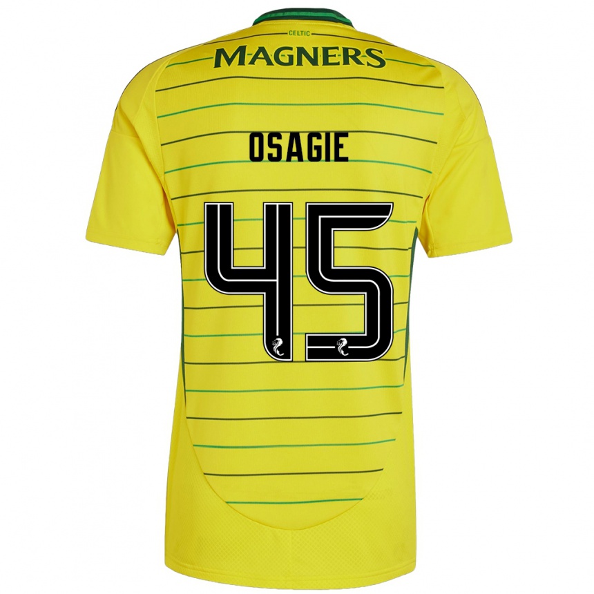 Kinder Fußball Justin Osagie #45 Gelb Auswärtstrikot Trikot 2024/25 T-Shirt Luxemburg