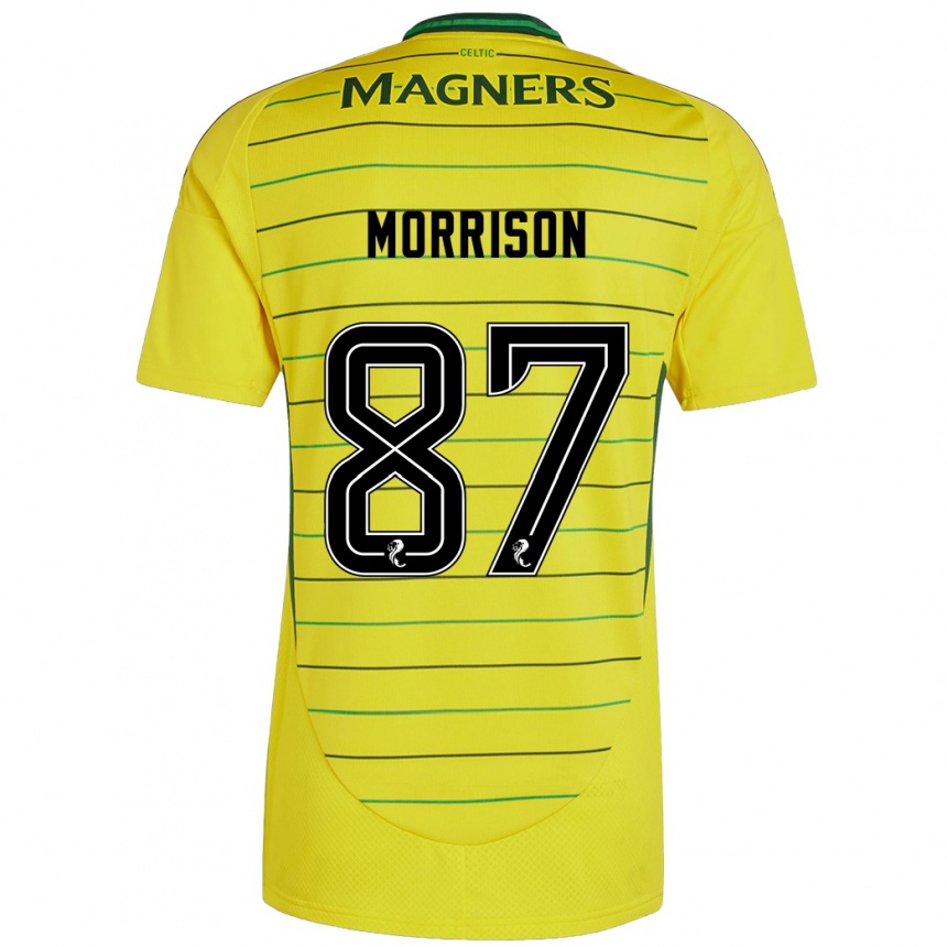 Kinder Fußball Joe Morrison #87 Gelb Auswärtstrikot Trikot 2024/25 T-Shirt Luxemburg