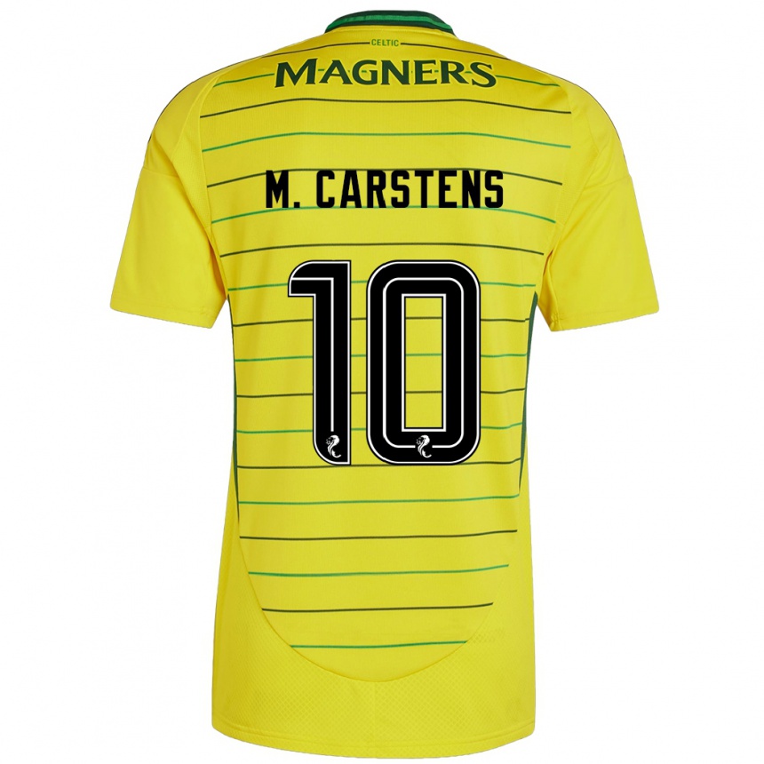 Kinder Fußball Mathilde Carstens #10 Gelb Auswärtstrikot Trikot 2024/25 T-Shirt Luxemburg