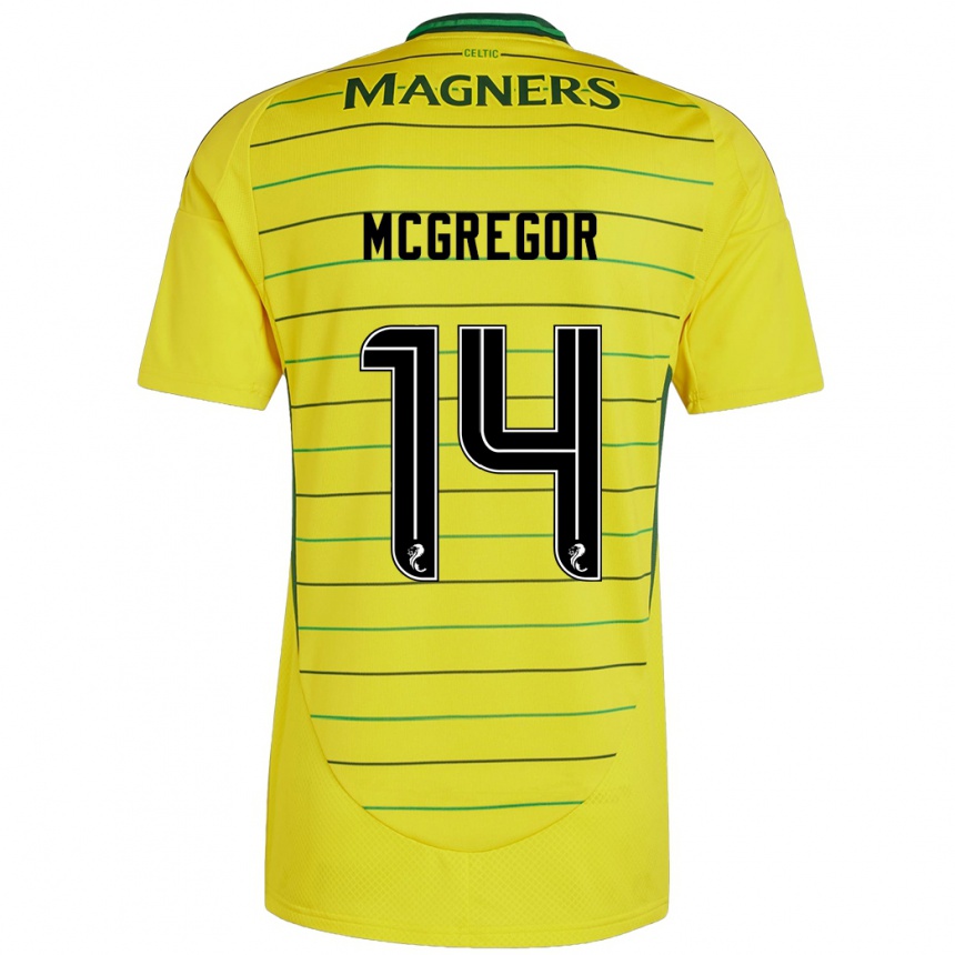 Kinder Fußball Shannon Mcgregor #14 Gelb Auswärtstrikot Trikot 2024/25 T-Shirt Luxemburg