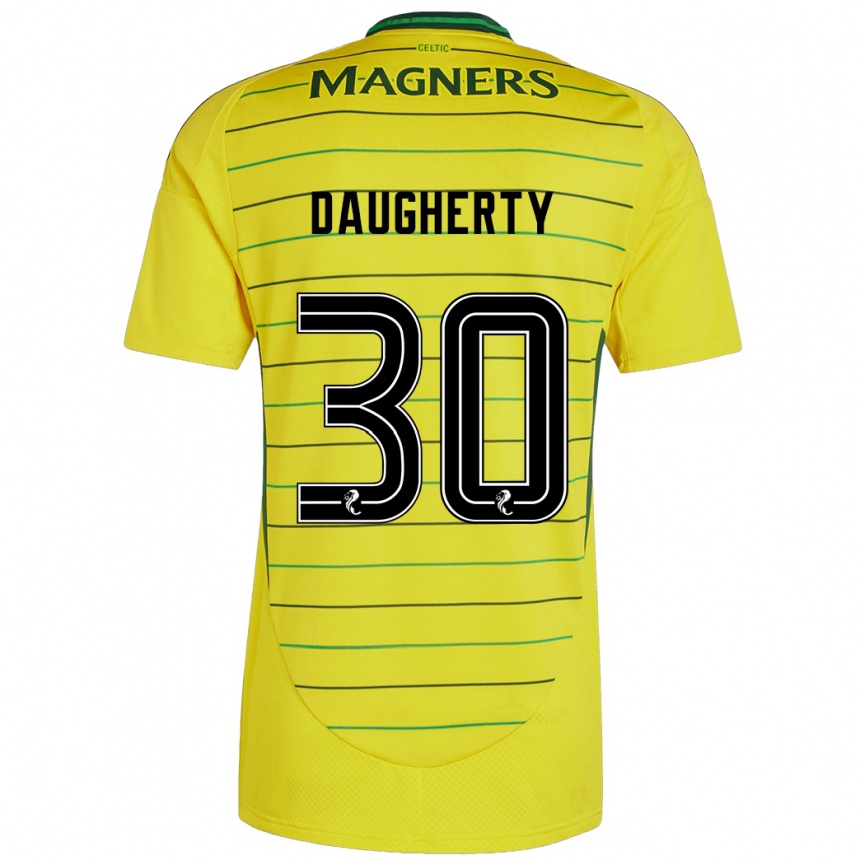 Kinder Fußball Kelsey Daugherty #30 Gelb Auswärtstrikot Trikot 2024/25 T-Shirt Luxemburg