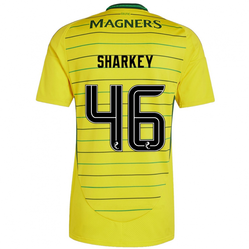 Kinder Fußball Amy Sharkey #46 Gelb Auswärtstrikot Trikot 2024/25 T-Shirt Luxemburg