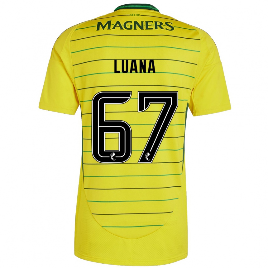 Kinder Fußball Luana Muñoz #67 Gelb Auswärtstrikot Trikot 2024/25 T-Shirt Luxemburg