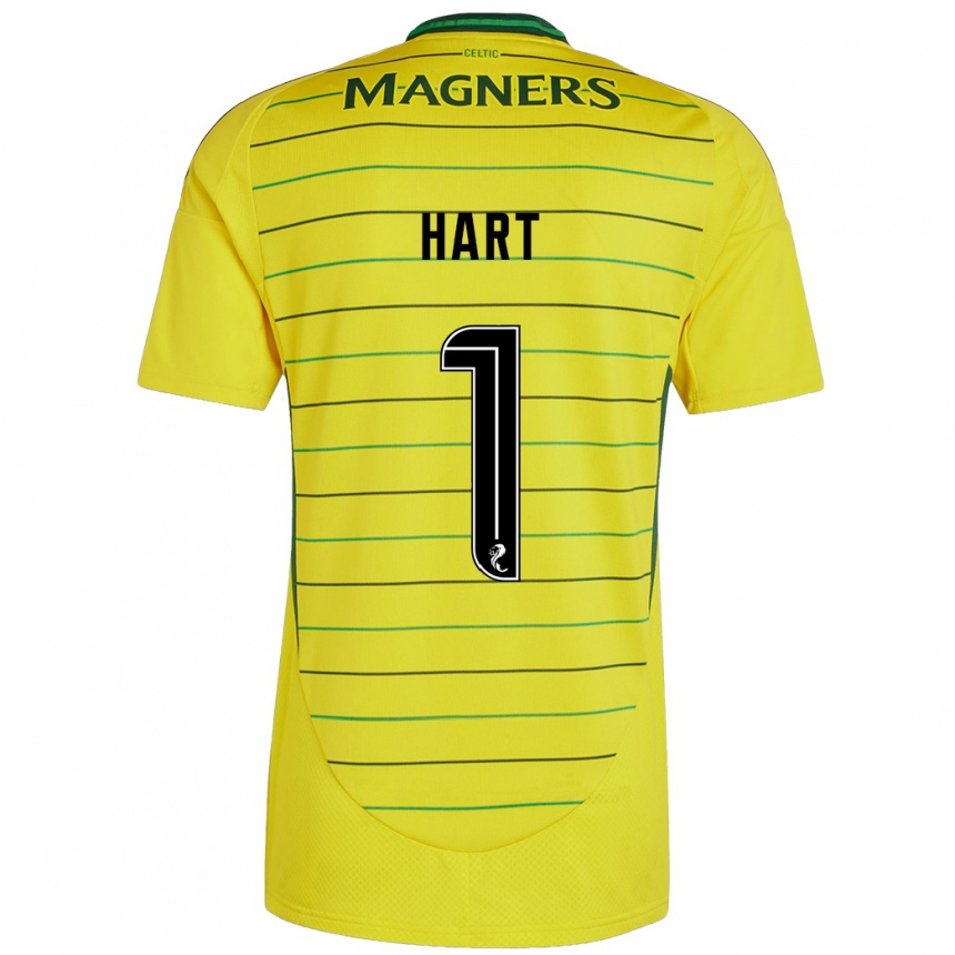 Kinder Fußball Joe Hart #1 Gelb Auswärtstrikot Trikot 2024/25 T-Shirt Luxemburg