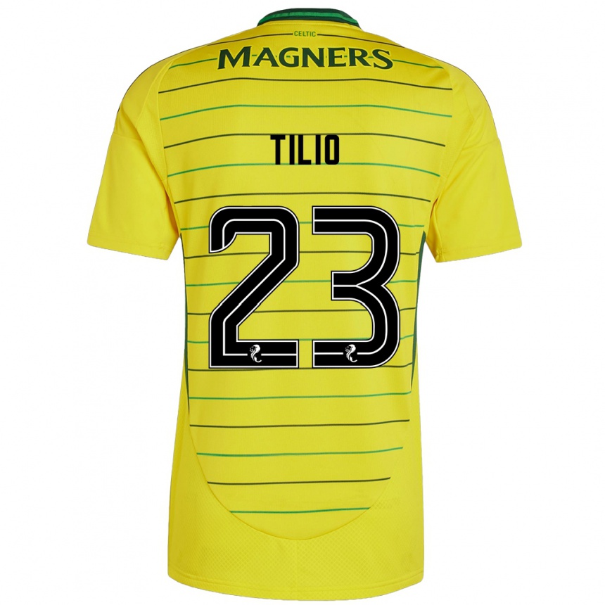 Kinder Fußball Marco Tilio #23 Gelb Auswärtstrikot Trikot 2024/25 T-Shirt Luxemburg