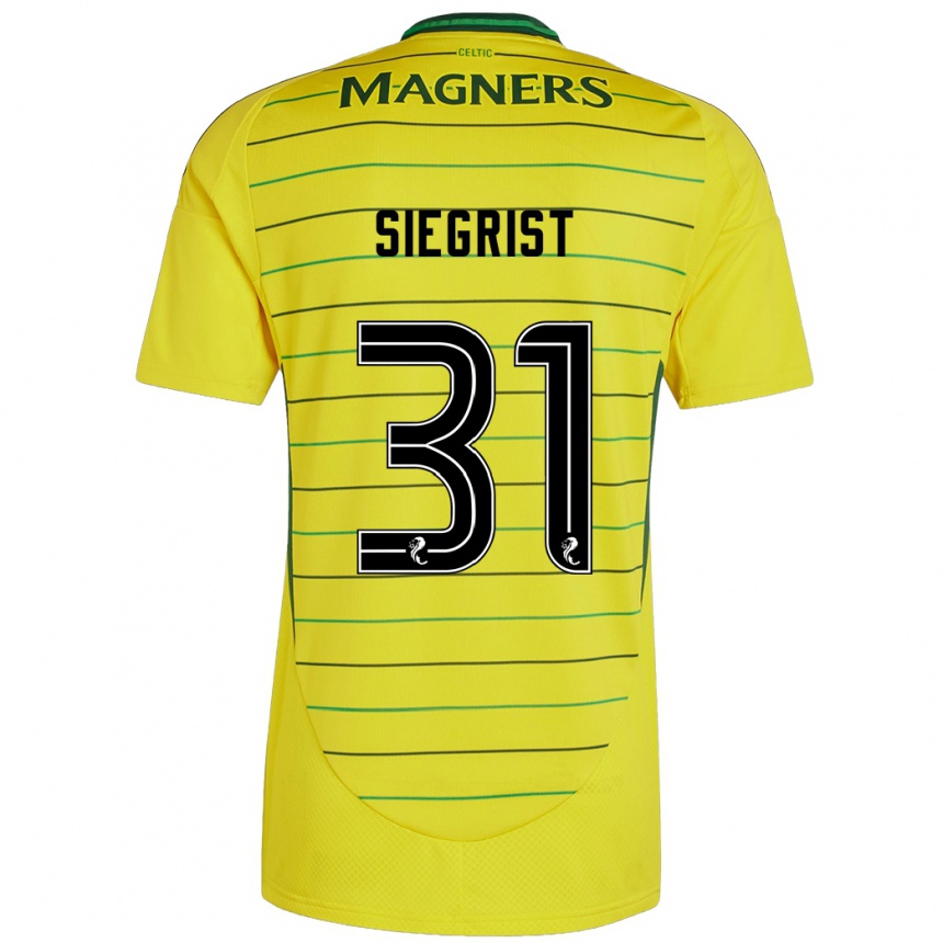 Kinder Fußball Benjamin Siegrist #31 Gelb Auswärtstrikot Trikot 2024/25 T-Shirt Luxemburg