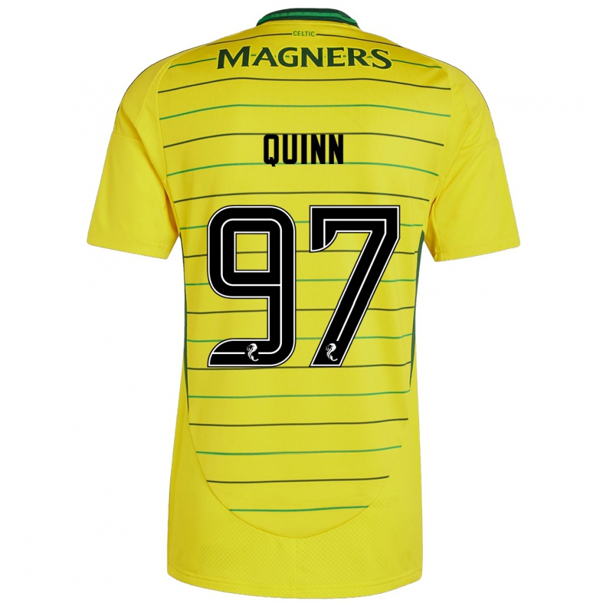 Kinder Fußball Ben Quinn #97 Gelb Auswärtstrikot Trikot 2024/25 T-Shirt Luxemburg