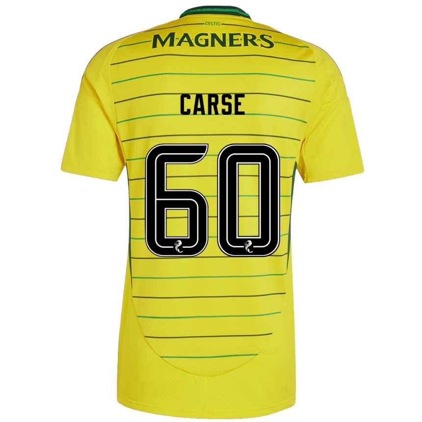 Kinder Fußball Mackenzie Carse #60 Gelb Auswärtstrikot Trikot 2024/25 T-Shirt Luxemburg